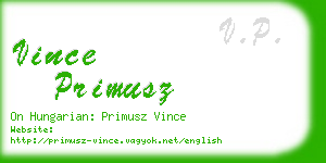 vince primusz business card